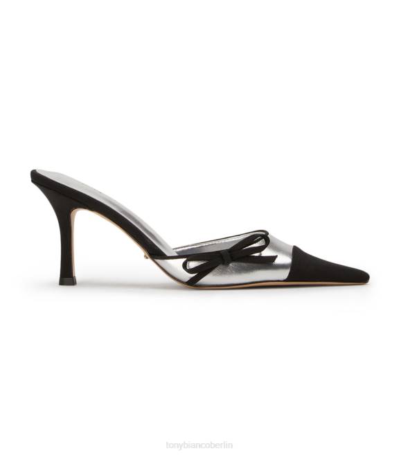 niedrige Absätze| de Tony Bianco Frauen Shirley-Heels Silber schwarz 4624271